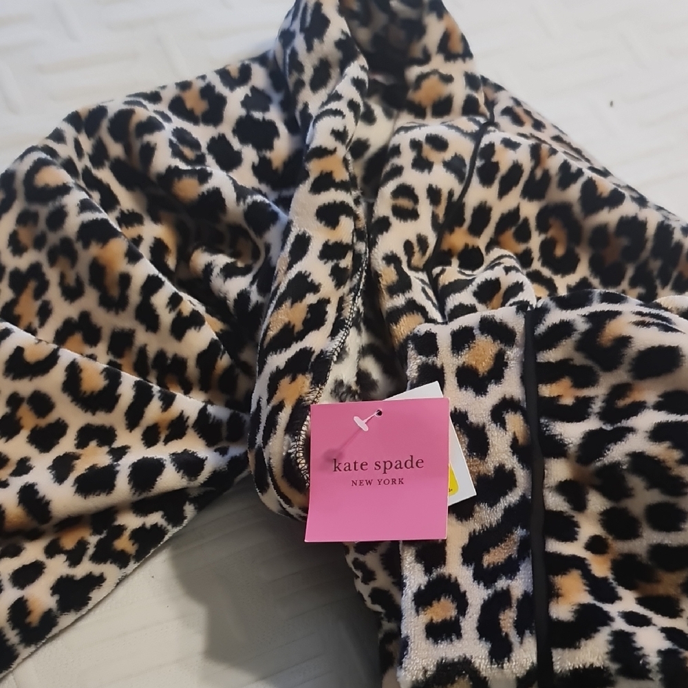 Kate Spade Brown and Black Leopard Print Robe